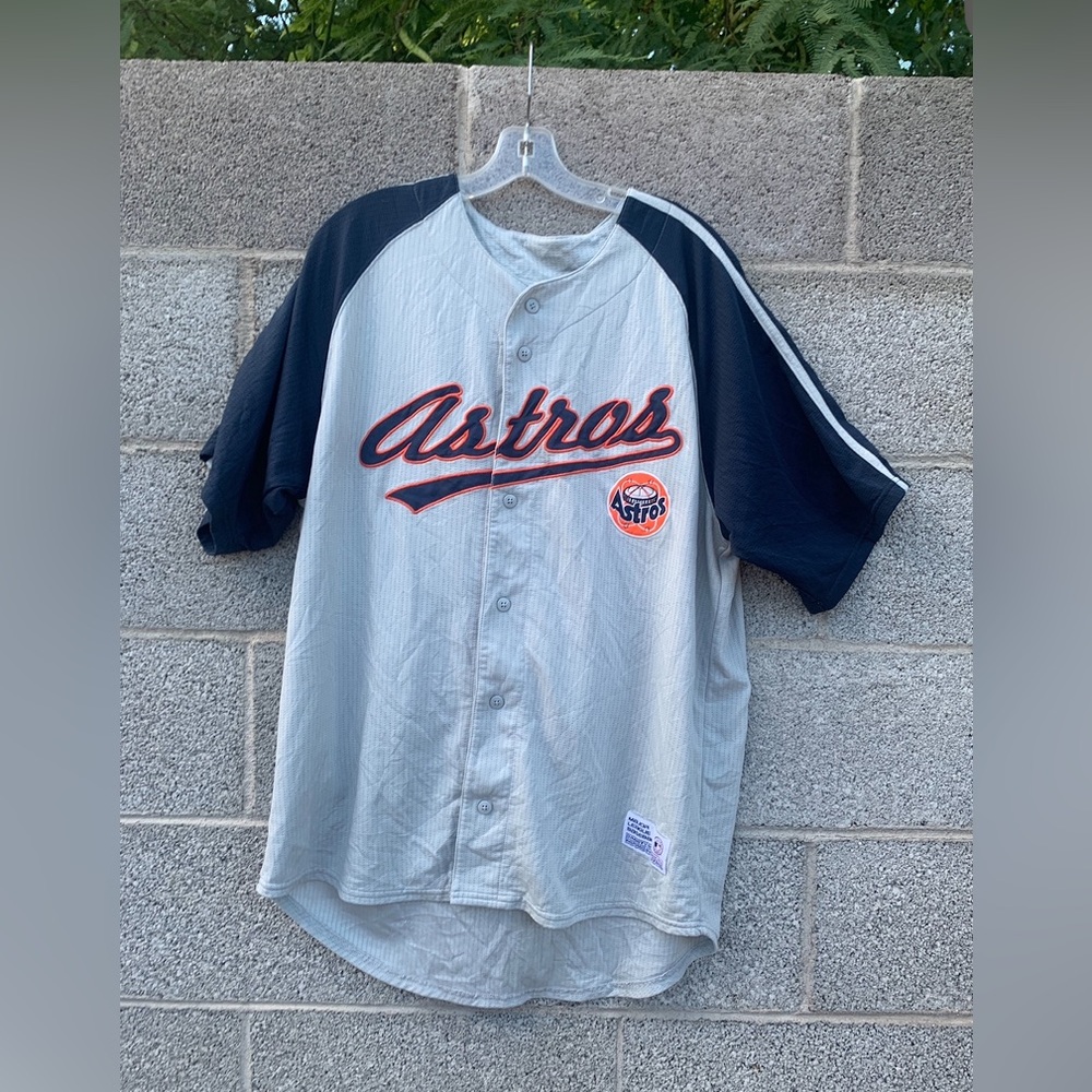 Houston Astros Dynasty Stitched Button MLB Baseball Jersey Game Day Size XL
